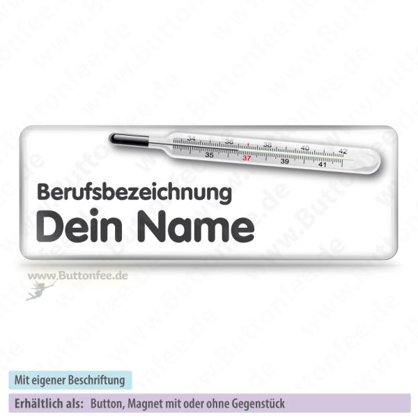 Fieberthermometer auf weiss (70x25mm)