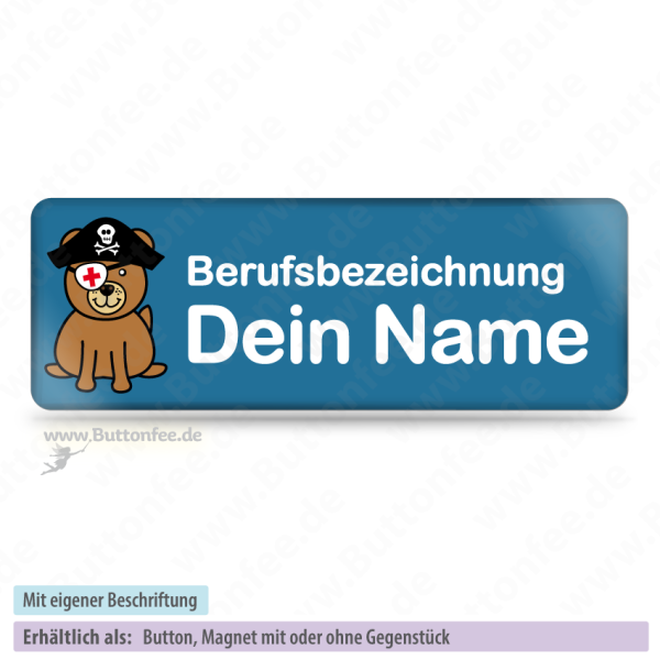 Piraten Bär blau (25x70mm)