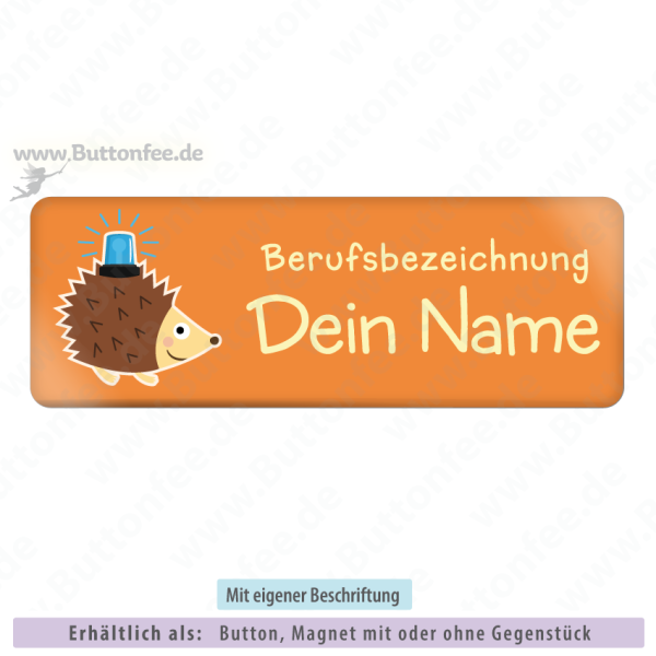 Lustiger Igel mit Blaulicht (25x70mm)