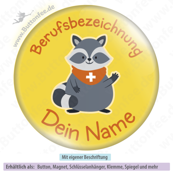 Waschbär auf gelb