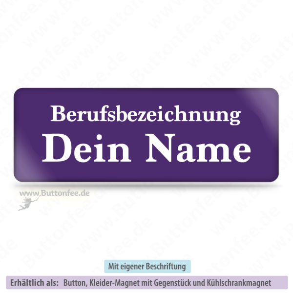 Namensschild dunkellila