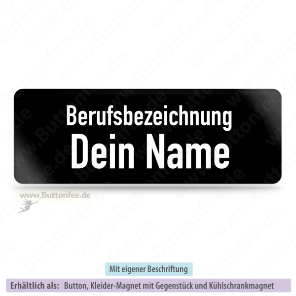 Namensschild schwarz
