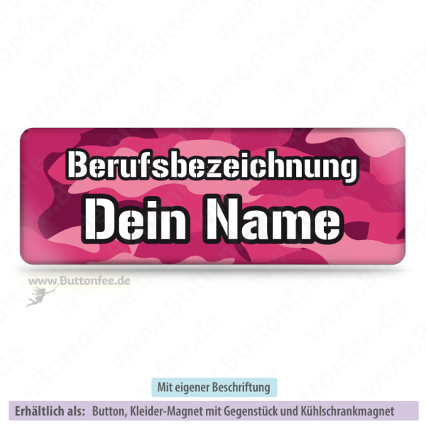 Namensschild Camouflage pinkrosa