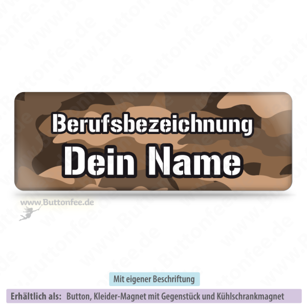 Namensschild Camouflage braun