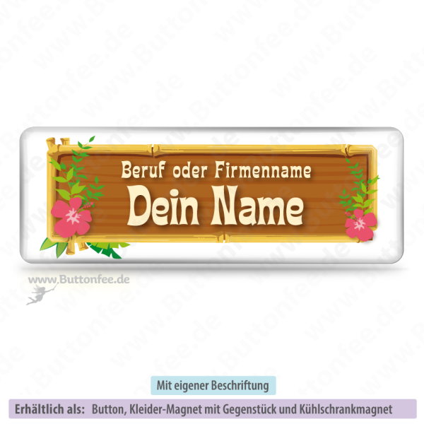 Bambusschild mit Blumen