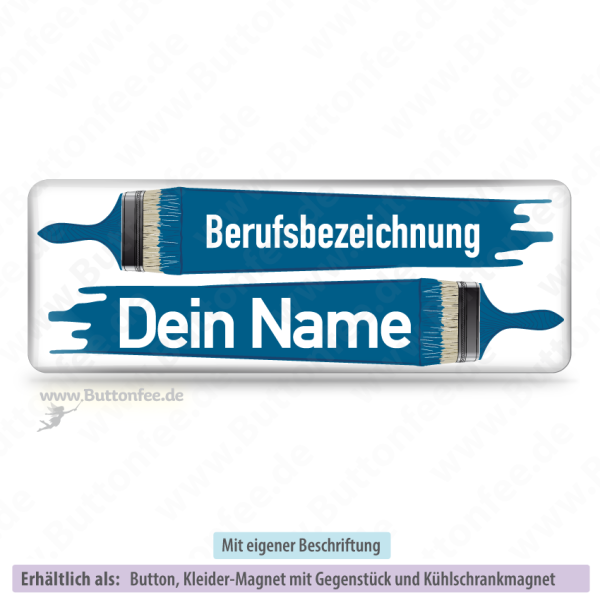 Namensschild Malerpinsel blau