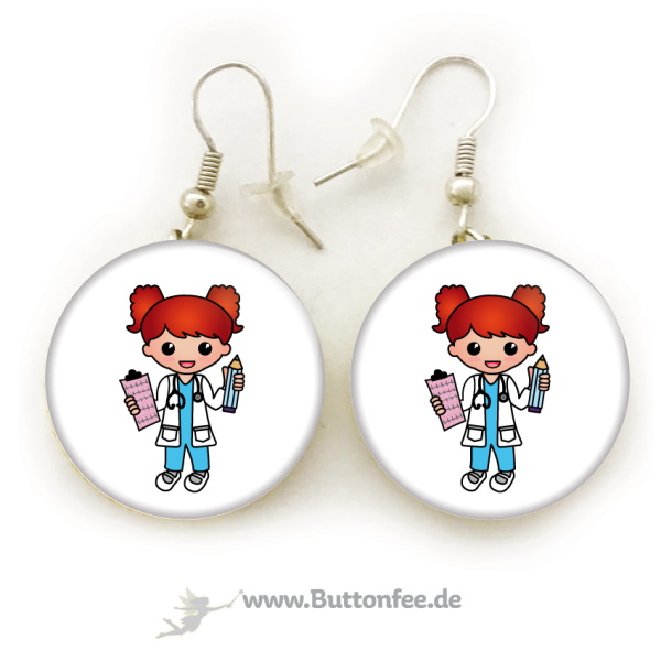 Ohrringe Manga Ärztin rot