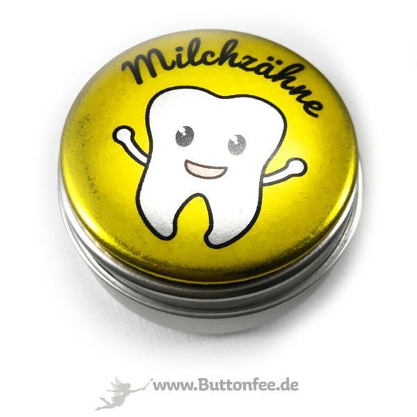 Dose für Milchzähne gelb