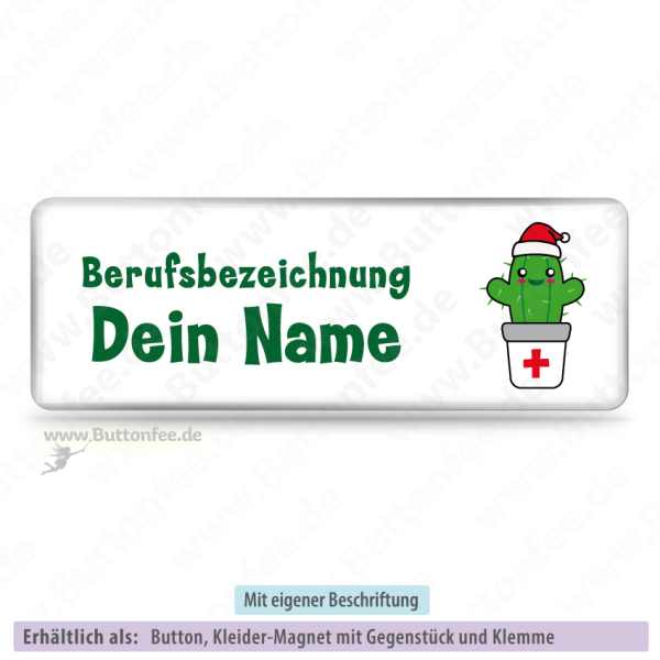 Medi-Kaktus mit Nikolausmütze (25x70mm)