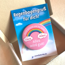 Regenbogengruß mit Namen orange